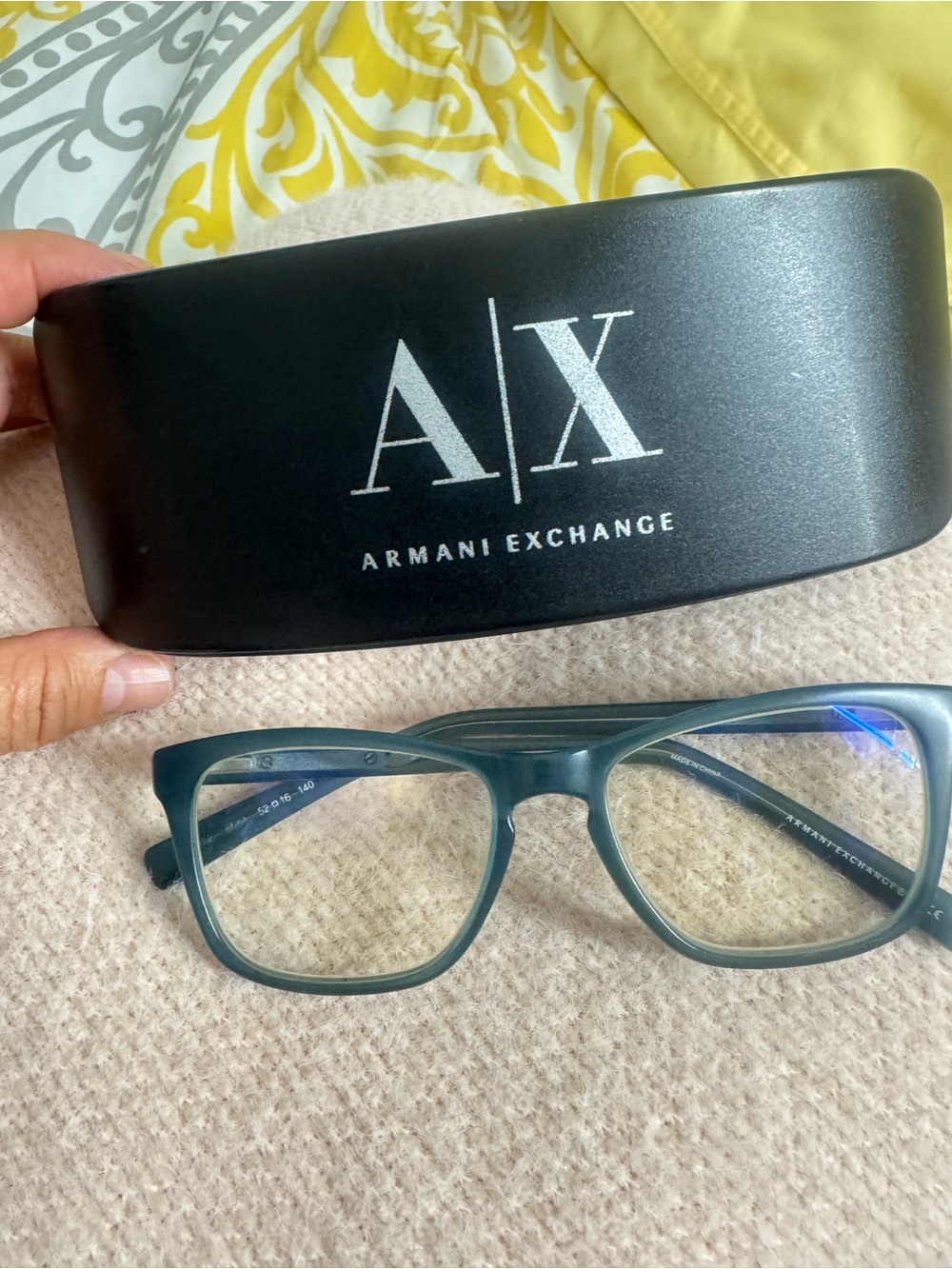 Armani Exchange Teal Rectangular Glasses